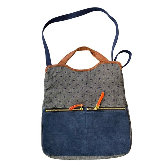 Fossil Blue and Brown Shoulder Bag - Picture 4 of 15